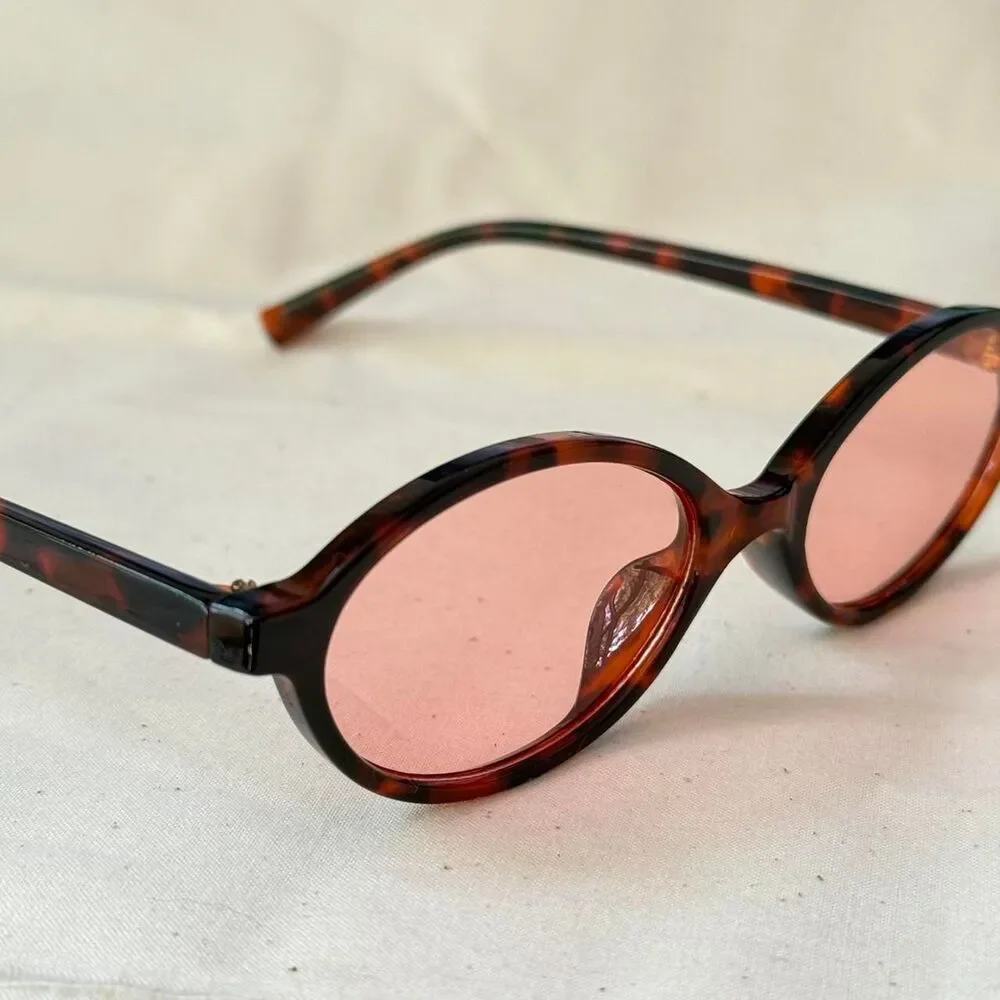 classy sporty cheetah brown round slim sunglasses